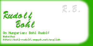 rudolf bohl business card